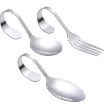 12 Pcs Curved Handle Spoons And Fork Set Stainless Steel