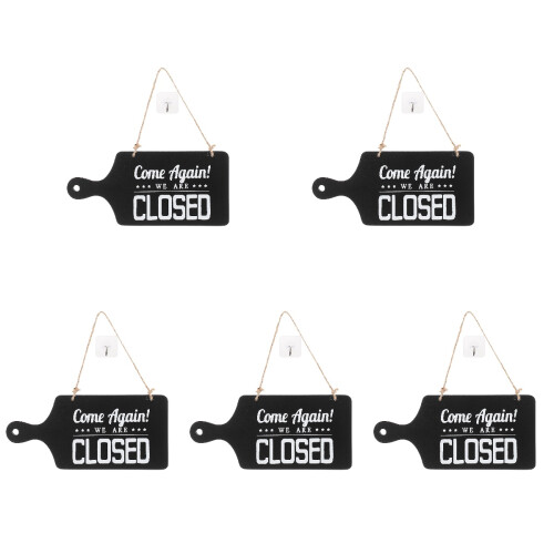 5Pcs Decorative Open Closed Sign Retro Wear-Resistant Store Accessory 1