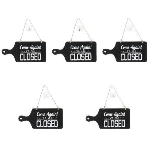 5Pcs Decorative Open Closed Sign Retro Wear-Resistant Store Accessory 2