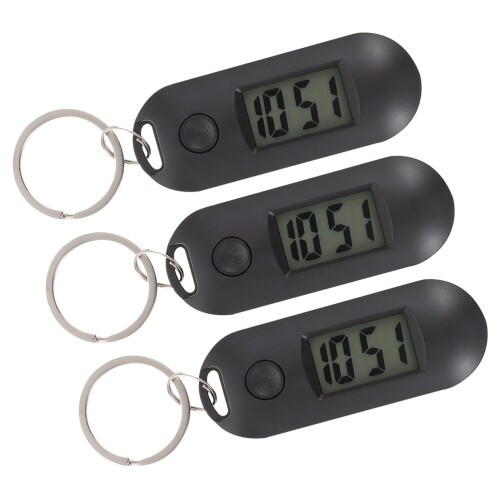 15Pcs Compact Black Plastic Key Ring Digital Watches for Study 1