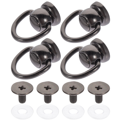 8Pcs Lightweight Black D Rings Rivets for Bag Crafting 2