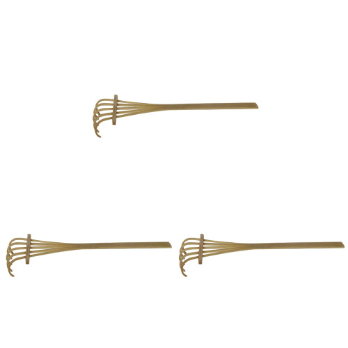 Unbranded 3pcs Bamboo Rake Sand Table Accessories Five Teeth Mini Rake 1