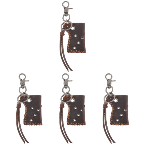 4Pcs Lighter Holders Dark Brown Alloy Compact Protective Bags 2