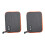 2Pcs Grey Cloth USB Cable Pouch Double-Layer Earphone Storage Bag 2