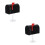 2Pcs Mini Metal Mailbox With Base Waterproof Iron Box Black 8
