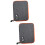 2Pcs Grey Cloth USB Cable Pouch Double-Layer Earphone Storage Bag 7