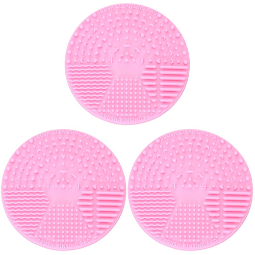 3St Roze Make-Upborstel Pads Van Silicone 1