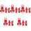 5Sets Mini Brandblusser Set Rood Plastic Voor Miniatuur Decor 4