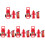 5Sets Mini Brandblusser Set Rood Plastic Voor Miniatuur Decor 3