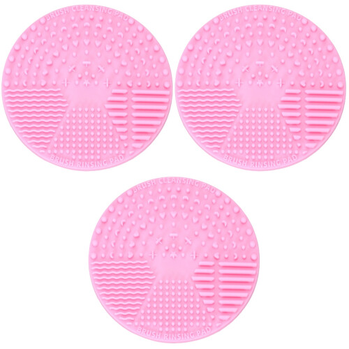 3St Roze Make-Upborstel Pads Van Silicone 2