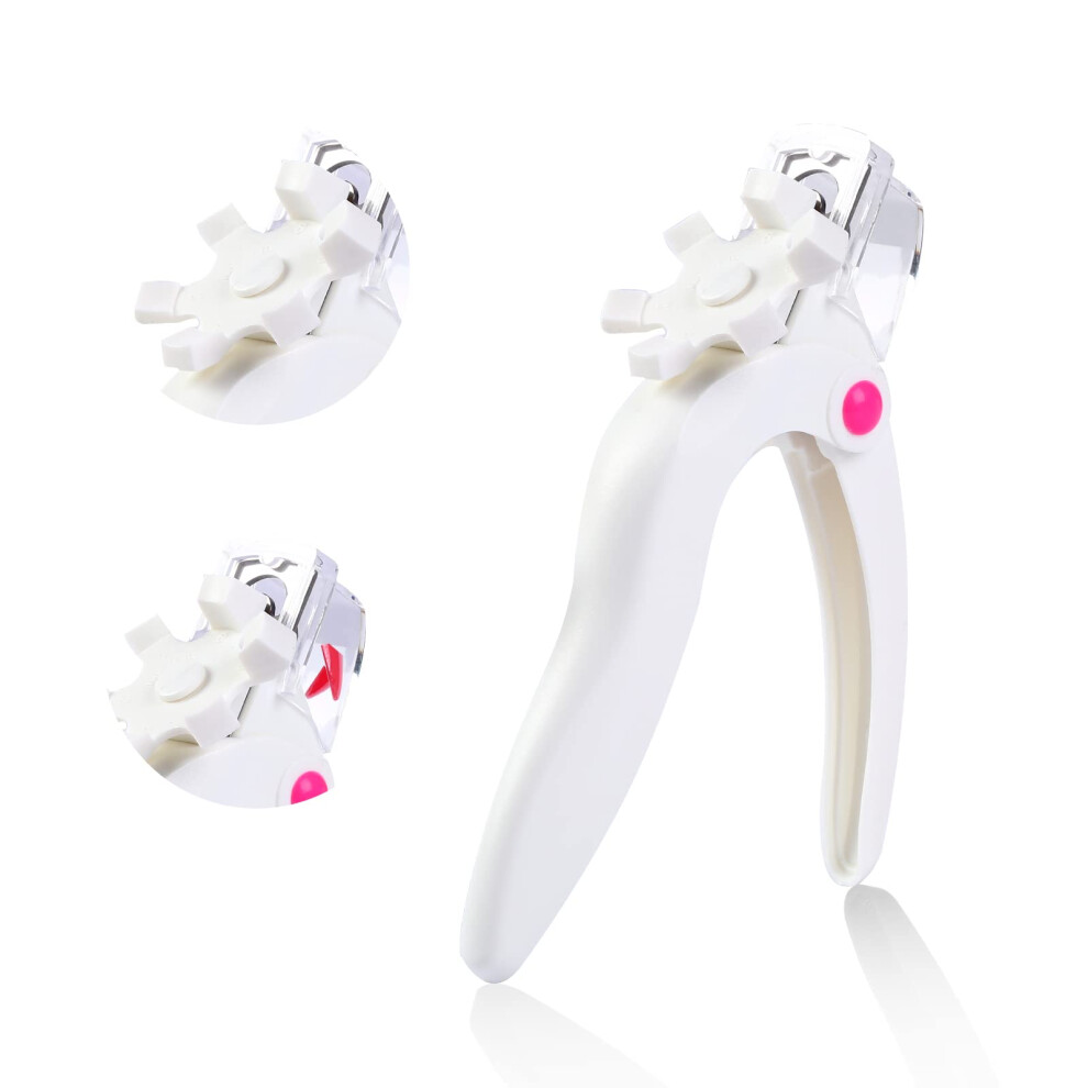 White Acrylic Nail Clippers With Sizer Adjustable Acrylic Nail Cutter For Professional Manicure