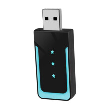 (4.74cmx2.5cmx0.51cm, Light Blue Color Strip) Mini Car Media Adapter Automatic Connection Function Car Interconnection Box Purple Pink Strip