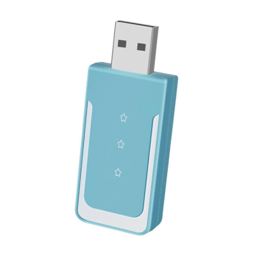 (4.74cmx2.5cmx0.51cm, White Strip) Mini Car Media Adapter Automatic Connection Function Car Interconnection Box Purple Pink Strip