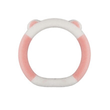 (Diameter 38cm, D Shape White Pink) Fuzzy Steering Wheel Cover 15inch Warm Winter Soft Anti Slip Car Accessories D Shape White Pink
