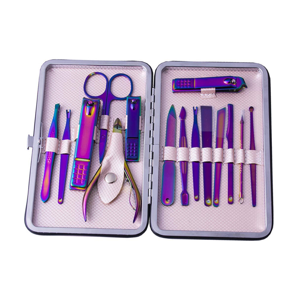 Nail Clippers Set 15Piece Stainless Steel Manicure Pedicure Kit with Compact Travel Case