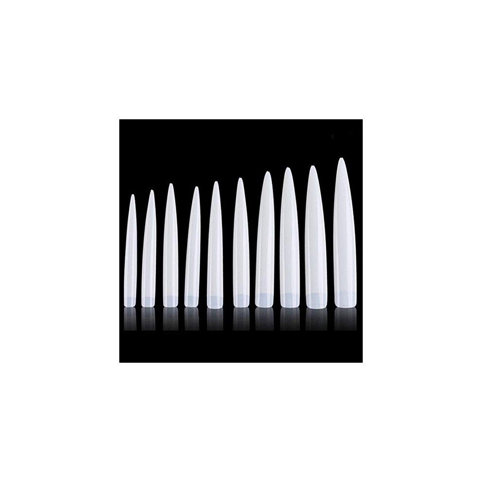 120pcs Extra Long Stiletto Nail Tips, Sharp Acrylic False Nails with ChipResistant Finish