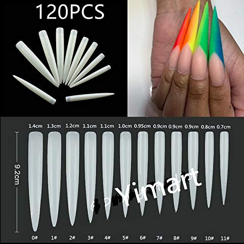 120pcs Extra Long Stiletto Nail Tips, Sharp Acrylic False Nails with ChipResistant Finish 1