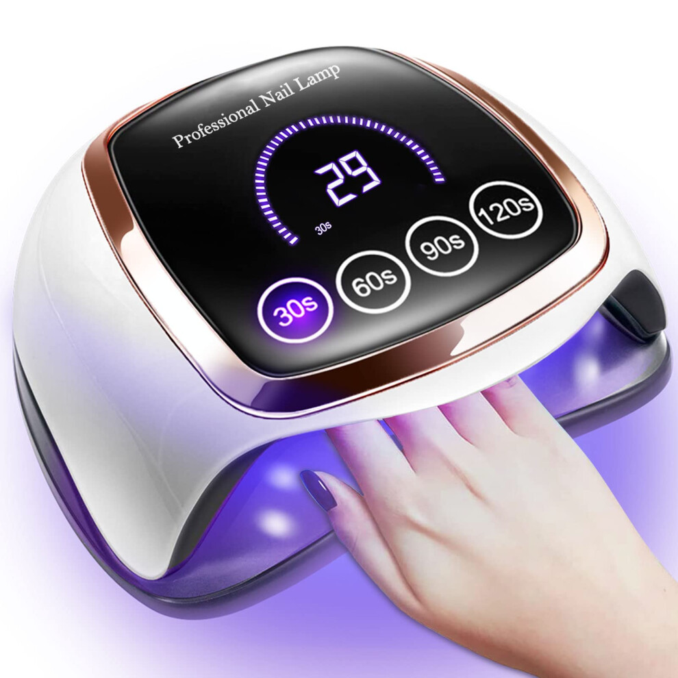 Light 168W Uv Led Nail Lamp For Gel Polish With Automatic Sensor, Fast Curing Dryer For Home And Salon