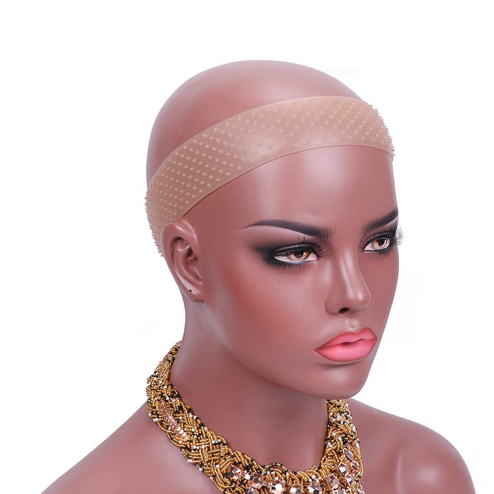 Unisex Brown Transparent Silicone Wig Grip Band Adjustable Noslip Headband For Lace Wigs Light