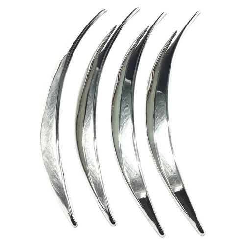 (53cmx6cm,Silver)4Pcs Generic Car Wheel Eyebrow Arch Trims Convenient Mudguards Flaring Edge Trims Black