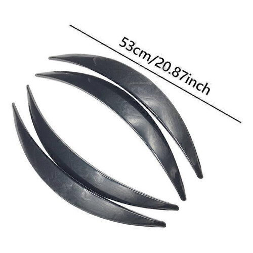 (53cmx6cm,Black)4Pcs Generic Car Wheel Eyebrow Arch Trims Convenient Mudguards Flaring Edge Trims Black 1