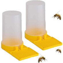 Beehive Beekeeping Water Dispenser Bee Drinking Beekeeping Equipment Honey Beehive Entrance Feeder Nest Beekeeper Tools (White and Yellow)