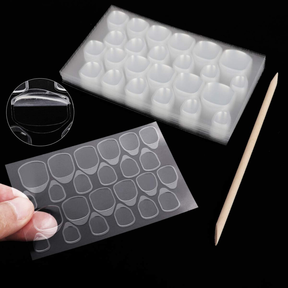 Press On Nail Adhesive Tabs 240pcs Waterproof Double Sided False Nail Glue Stickers for Easy Application