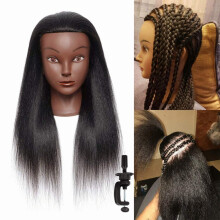 Mannequin Head with 100% Real Human Hair for Braiding and Styling, 18 Inch with Table Clamp