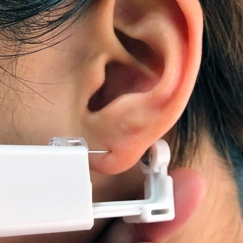 4 Pack Disposable Ear Piercing Gun Kit with 3mm Crystal Silver Studs for Easy Self Piercing 1