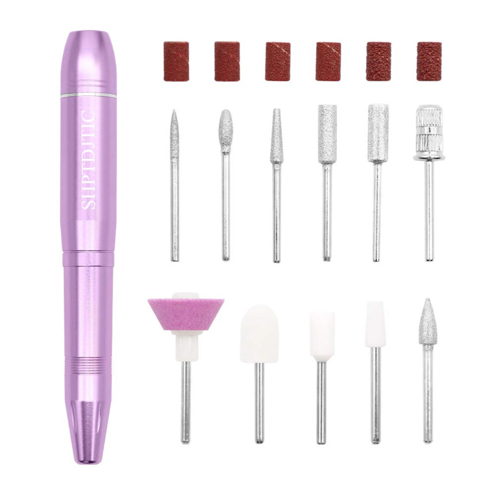Pink Electric Nail Drill Kit 25000 Rpm Usb Rechargeable Low Vibration For Manicure Pedicure