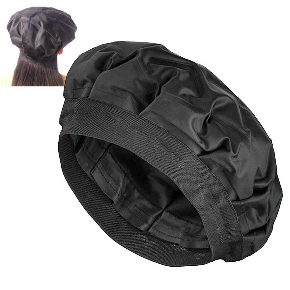 Black Deep Conditioning Heat Cap Microwavable Thermal Hair Treatment For Natural Long Thick Hair