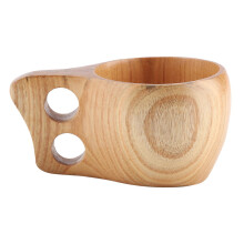 Wooden Coffee Cup, BiuZi Portable Outdoor Natural Wood Drinks Drinking Mug with Handle for Coffee Tea Milk(??)