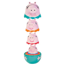 Conjunto de brinquedos Toomies Peppa Pig Nesting Family com Peppa, Mamãe Pig, Papai Pig e George Chocalho - Brinquedos de Banho para Crianças que