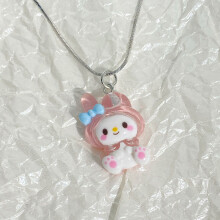 Cute Cartoon Resin Sanrio Rice Bead Necklace Pendant Kuromi Hellokitty Mymelody Pachacco Kuromi Cinnamoroll Necklace