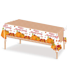 Tischdecke mit Ahornblatt-Accessoires für Thanksgiving, Hintergrund für die Wand, Tischdekoration für die Feiertage