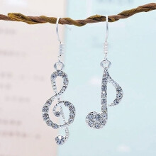 Elegante Ohrhänger mit Musiknoten-Motiv in Silber für Damen