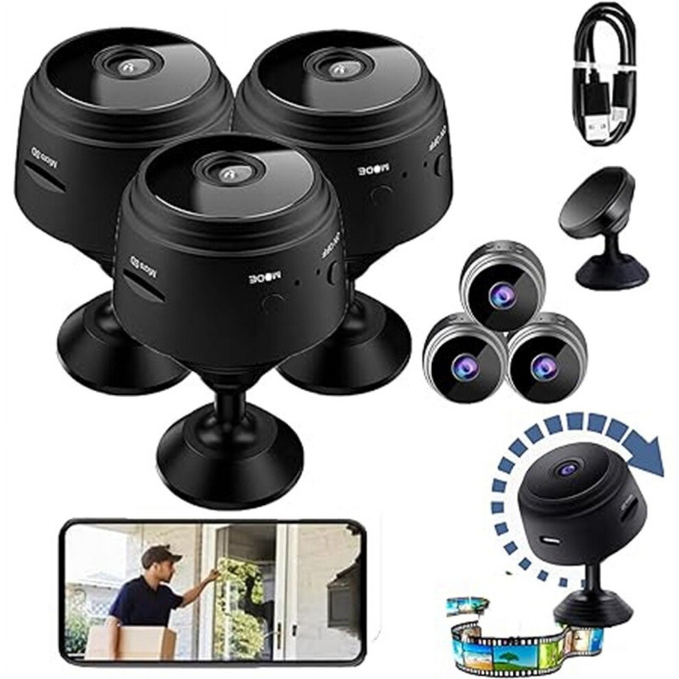 Qianying Smart Electronics Clearance Hd 1080P Camera Wireless Wifi Security Cam Night Vision Motion Detects(3Pc) 9773935441729