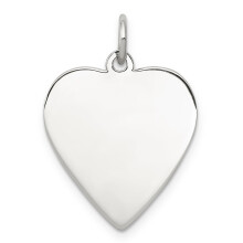 Herzanhänger aus Sterlingsilber, rhodiniert, gravierbar, polierte Vorder- und Rückseite, QM391/27P