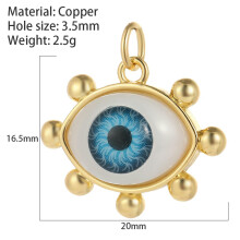 RSAMD Augen-Charm Schmuckanhänger für Ohrringe, Halsketten und Armbänder – Niedlicher türkischer Augen-Charm AC210313G5