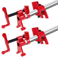 2 Stück 3/4"-Rohrschellen, verstellbares, robustes Holzbearbeitungs-Klemmenset mit komfortablem Griff für Holzmontage, kompatibel mit Wekvgz