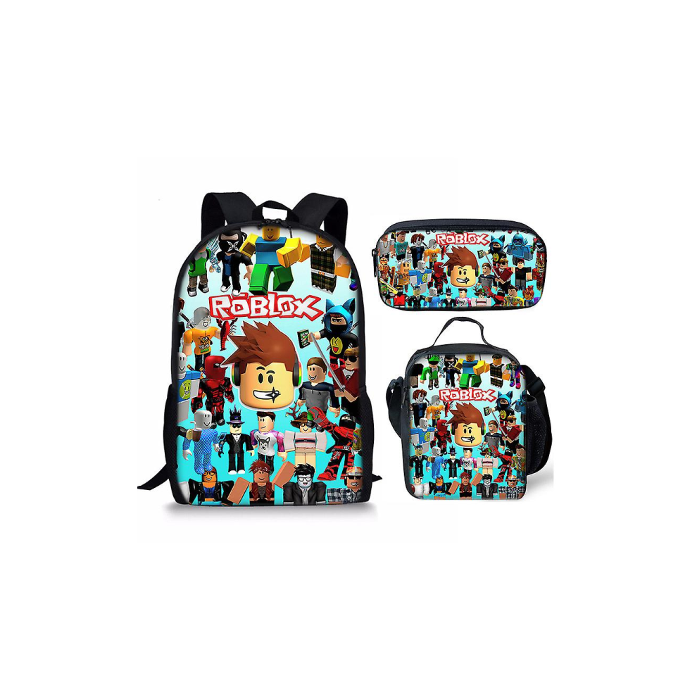 3D Roblox Backpack, Lunch Bag and Pencil Case - 3-pack