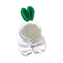 Warme winterkleding voor honden, schattige hondenjas met fruitprint en capuchon, hondenkostuumjasje voor Franse bulldog en chihuahua (witte wortel)