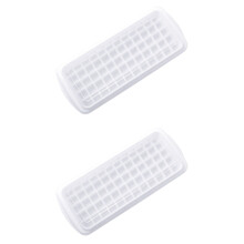 2 pcs Plastic Ice 60 Grids Ice Block with Cover Household Hand Made Creative for Home (White)