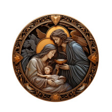 Guirlanda de Natal com Sublimação para Decoração Religiosa de Nascimento, Enfeite de Árvore de Natal, Decoração de Natal
