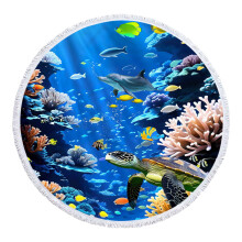 ESULOMP Ronde Microfiber Strandhanddoek, Superlicht & Zandbestendig, Multifunctionele Badhanddoek voor Reizen, Zwembad, Strand - Compatibel met