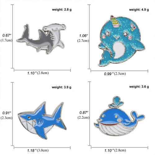 4Pièces Broches Animaux Créatives En Zinc Coloré 1