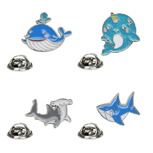 4Pièces Broches Animaux Créatives En Zinc Coloré