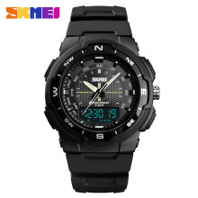EQWLJWE Vattentät Alarm Datum Sport Analog Digital LED Bakgrundsbelyst Armbandsur Herrklockor Semesterrea