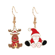 Bentne Schmuck Ohrringe für Damen, Weihnachtsmann- und Elch-Ohrstecker, Geschenk für Weihnachtsfeiern, modische Anhänger-Ohrhänger als
