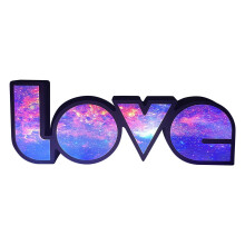 Yonrjhukm Guirlande lumineuse décorative LED colorée pour la Saint-Valentin, boîte à confession avec lettres anglaises et lampe modelable